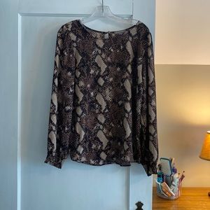 Brown Snake Print Top